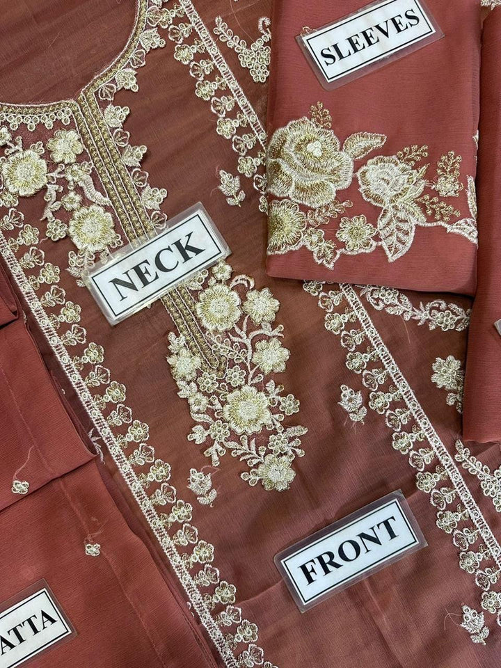 Azure Chiffon Suit-Aarasta