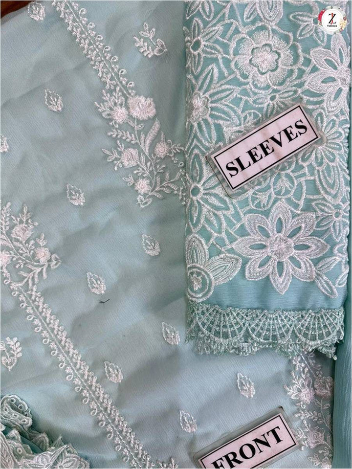 Azure Chiffon Suit-Aarasta