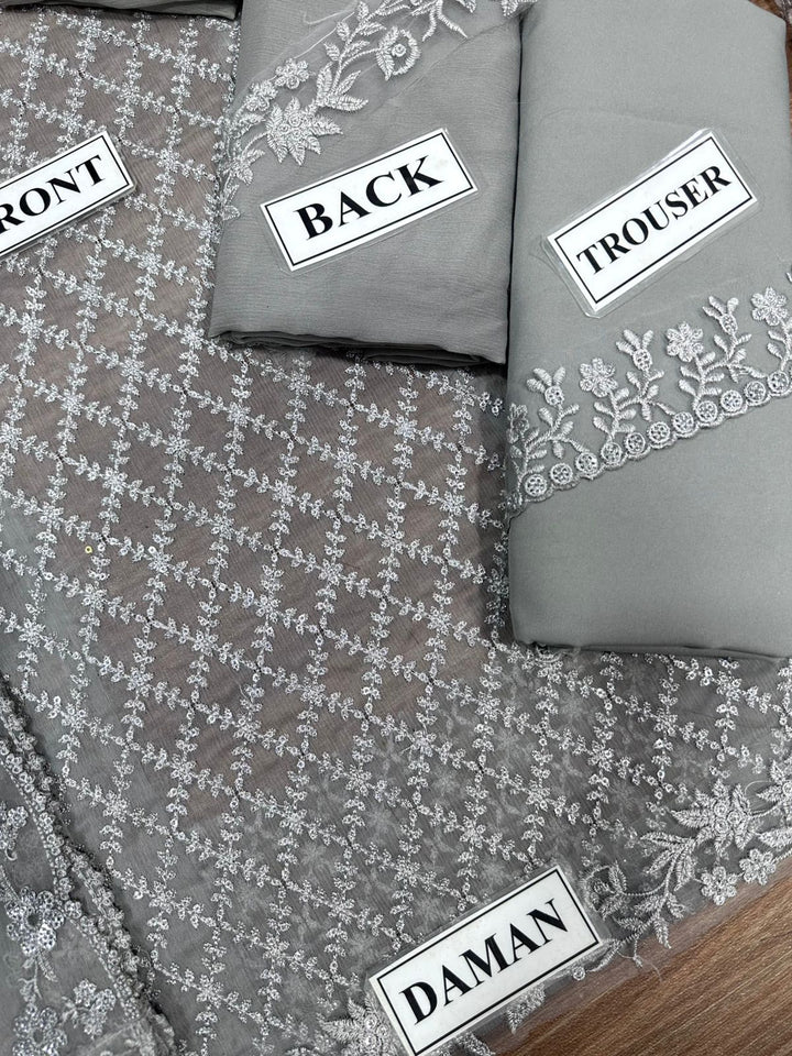 Azure Chiffon Suit-Aarasta