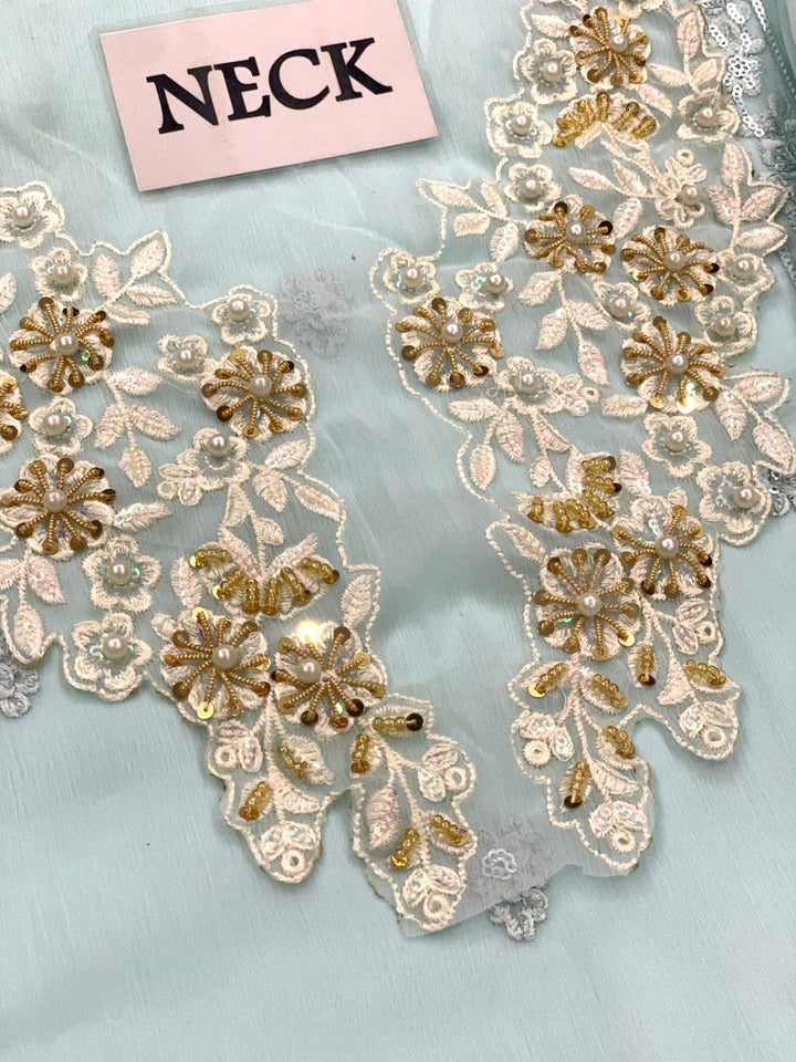 Azure Chiffon Suit-Aarasta