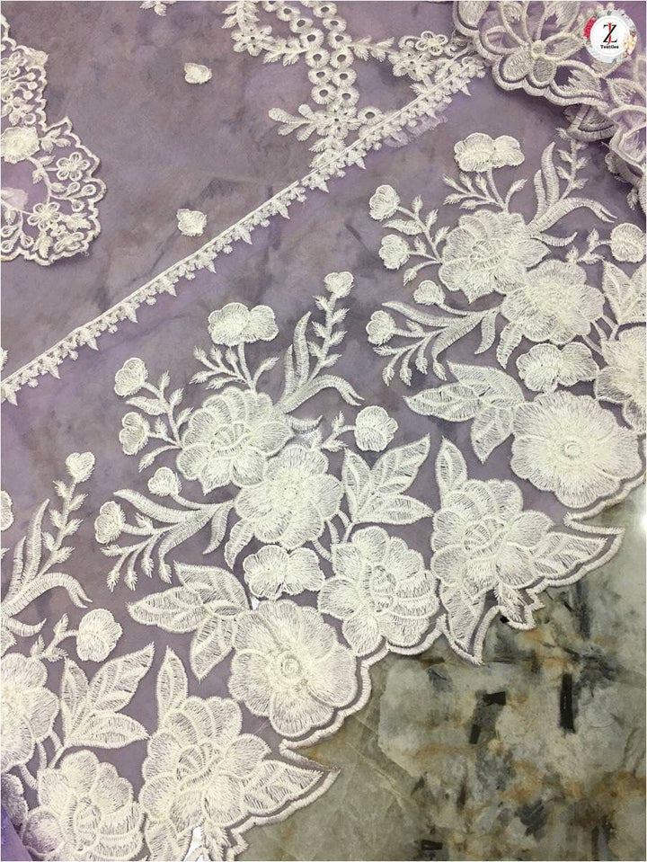 Azure Organza Suit-Aarasta