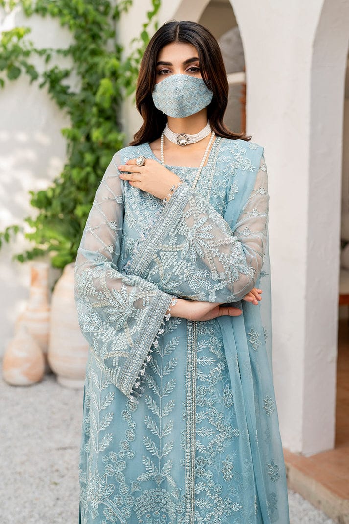 Azure Chiffon Suit-Aarasta