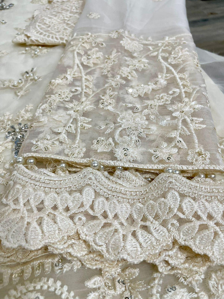 Azure Organza Suit-Aarasta