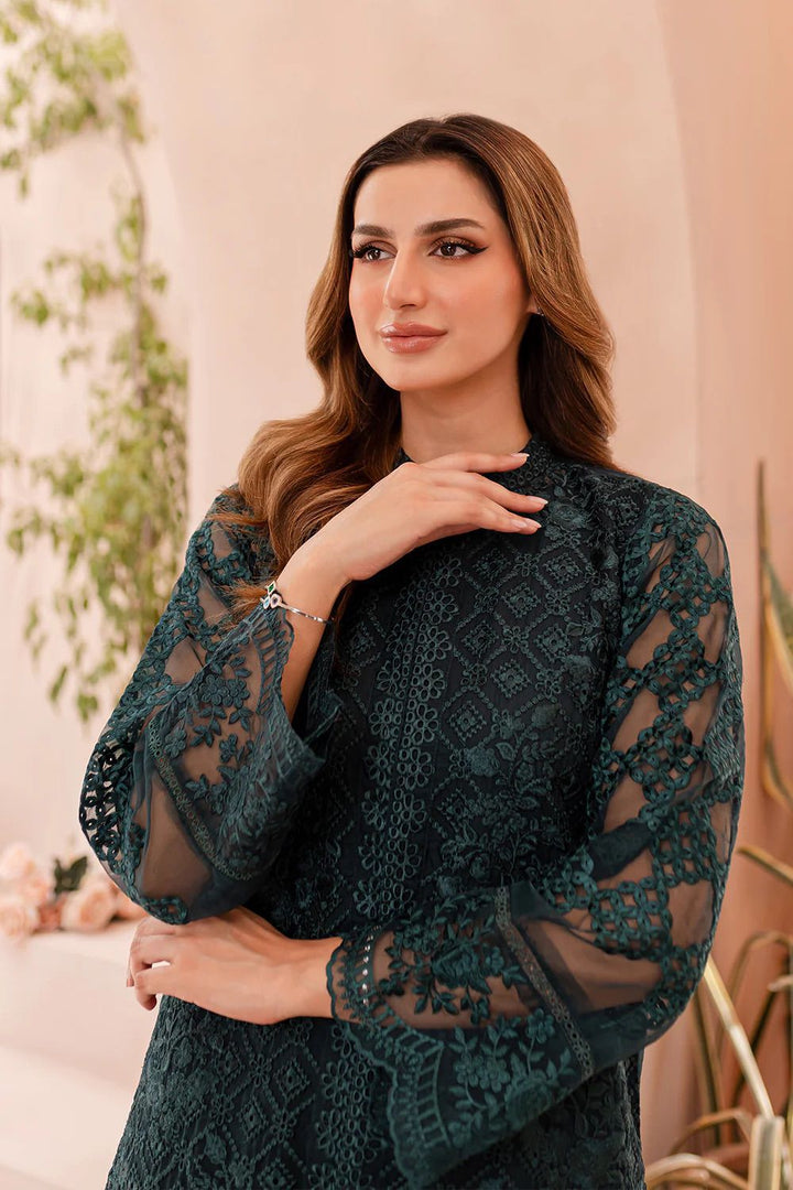 Azure Organza Suit-Aarasta