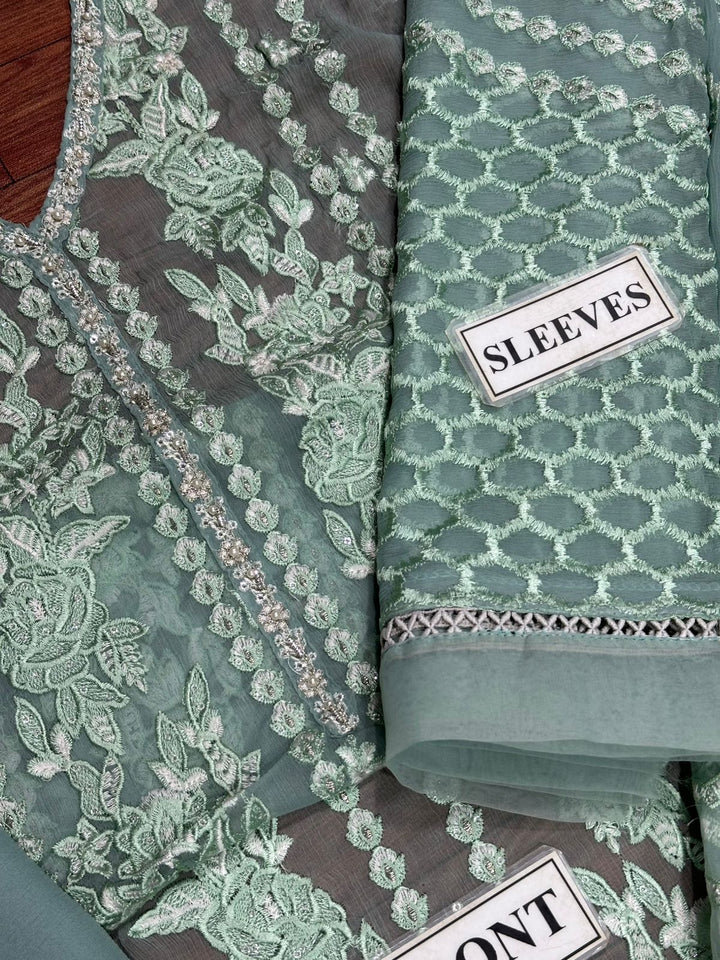 Azure Chiffon Suit-Aarasta