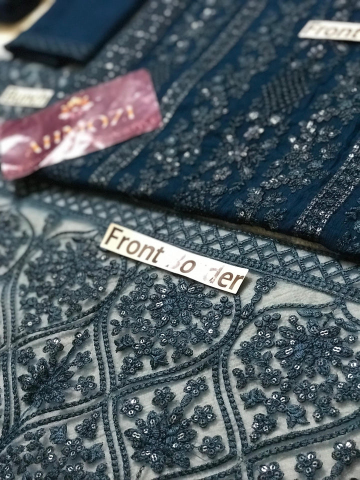 Azure Chiffon Suit-Aarasta