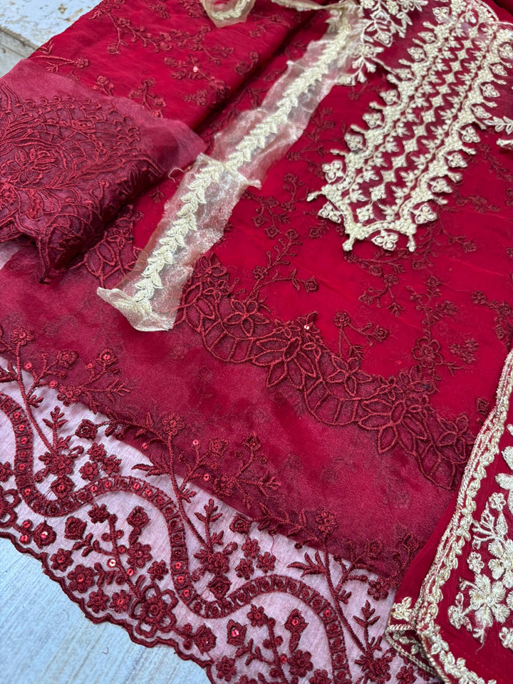 Azure Chiffon Suit-Aarasta