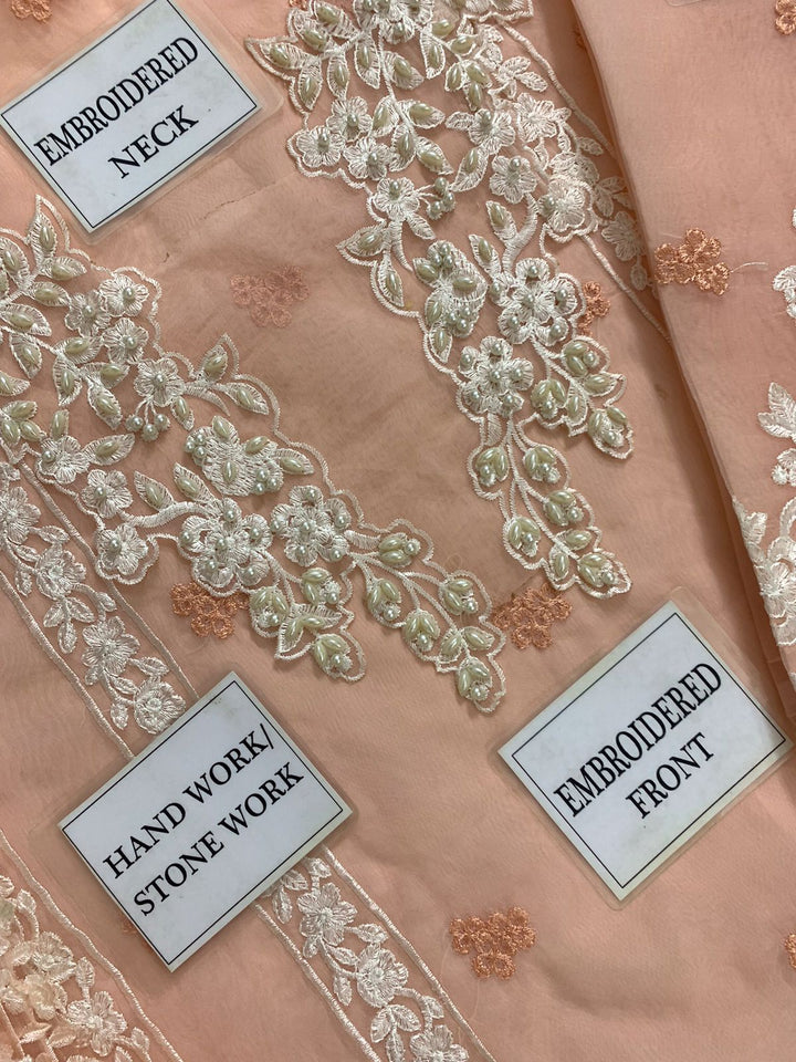 Azure Organza Suit-Aarasta