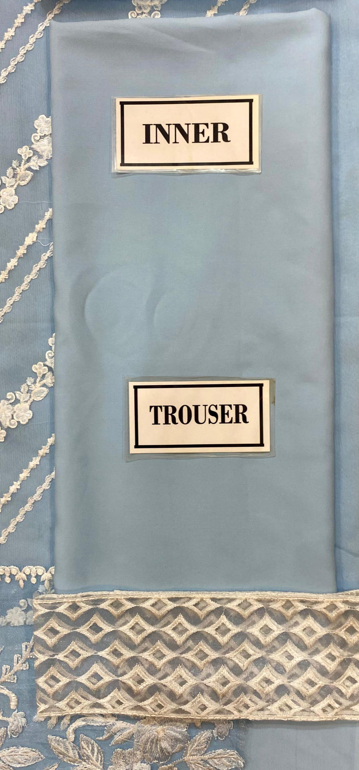 Azure Chiffon Suit-Aarasta