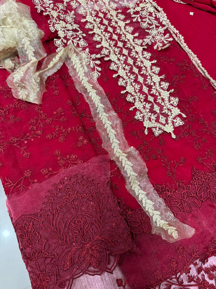 Azure Chiffon Suit-Aarasta