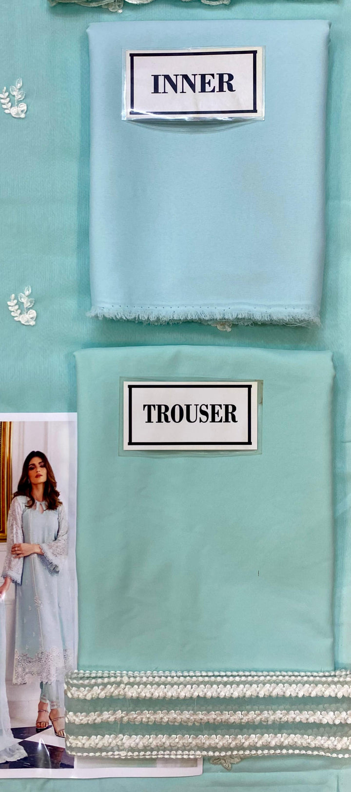 Azure Chiffon Suit-Aarasta