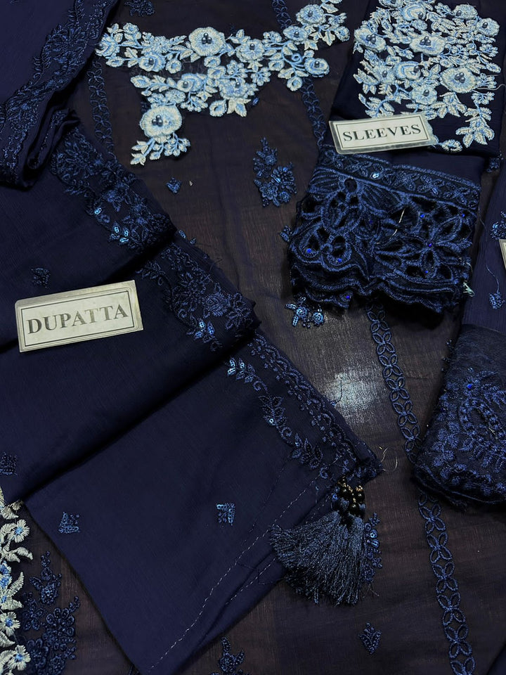 Azure Chiffon Suit-Aarasta