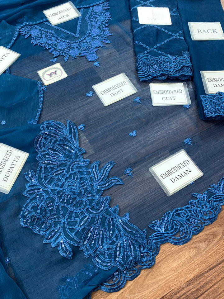 Azure Chiffon Suit-Aarasta