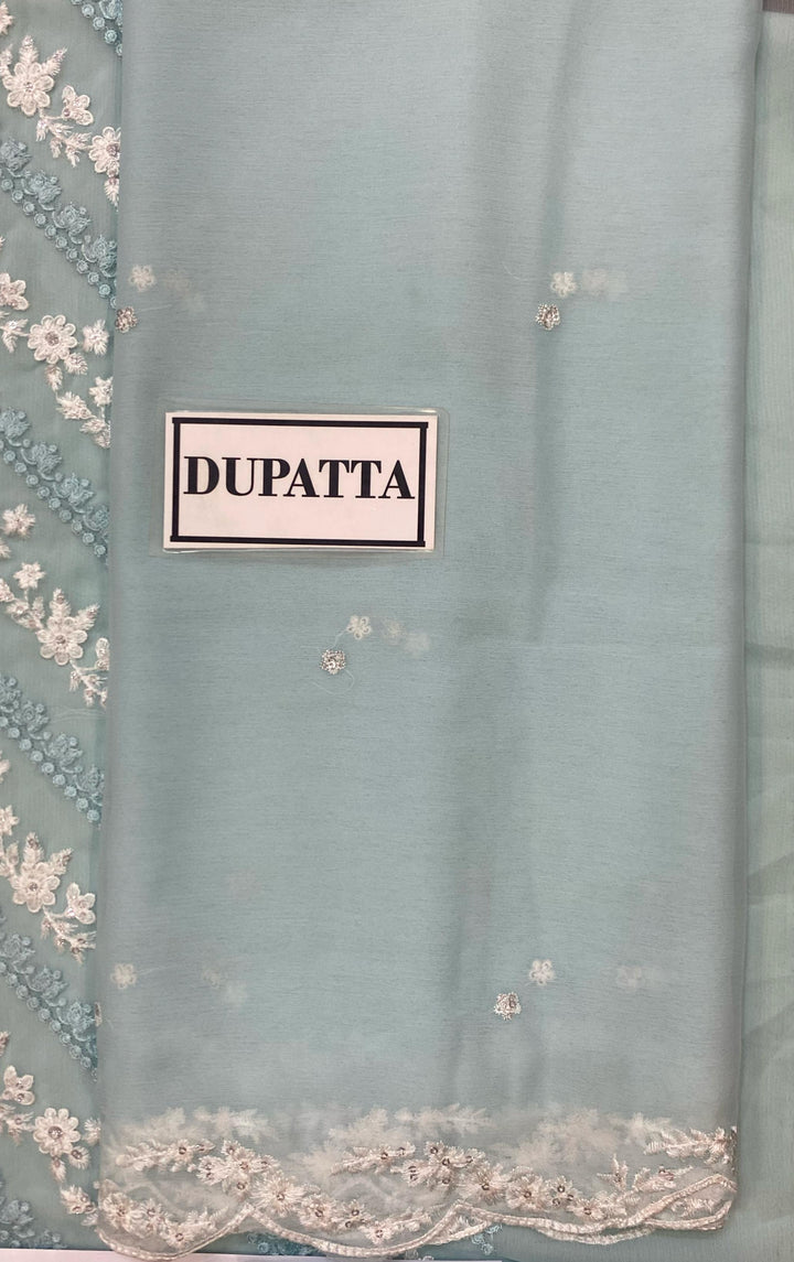 Azure Chiffon Suit-Aarasta