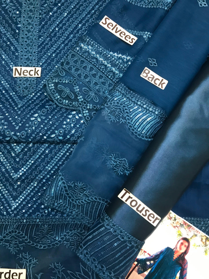 Azure Chiffon Suit-Aarasta