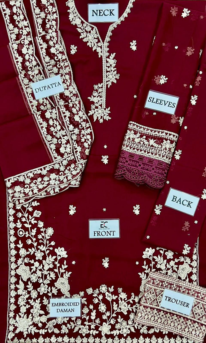 Azure Chiffon Suit-Aarasta