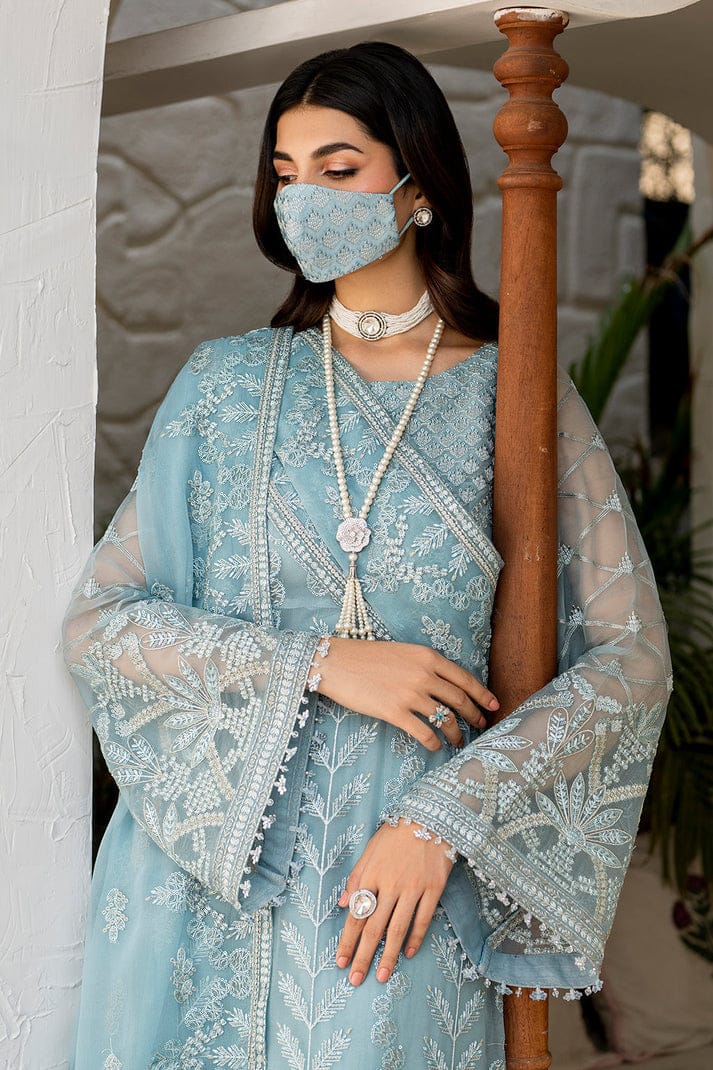 Azure Chiffon Suit-Aarasta