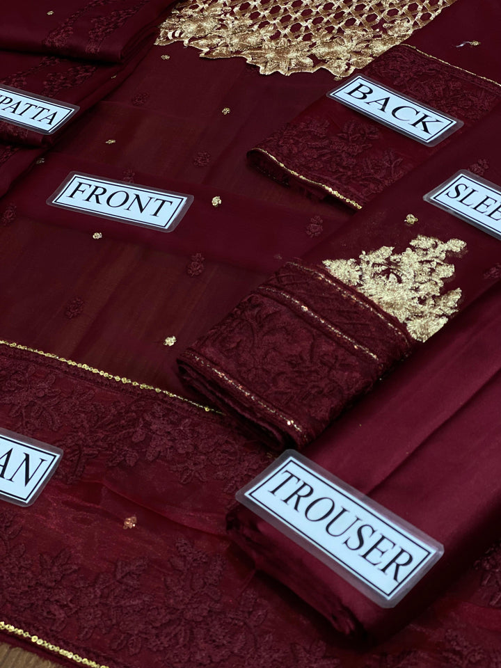 Azure Chiffon Suit-Aarasta