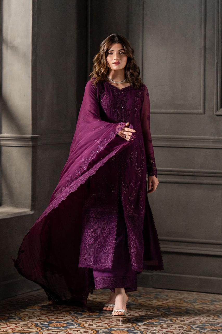 Azure Chiffon Suit-Aarasta