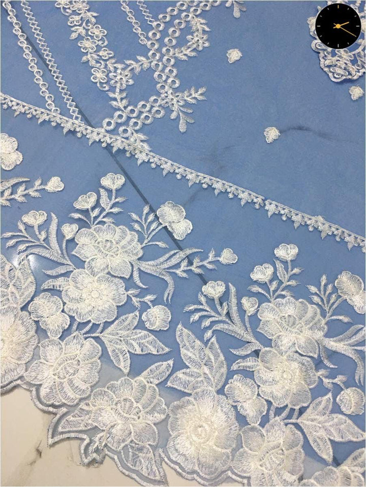 Azure Organza Suit-Aarasta