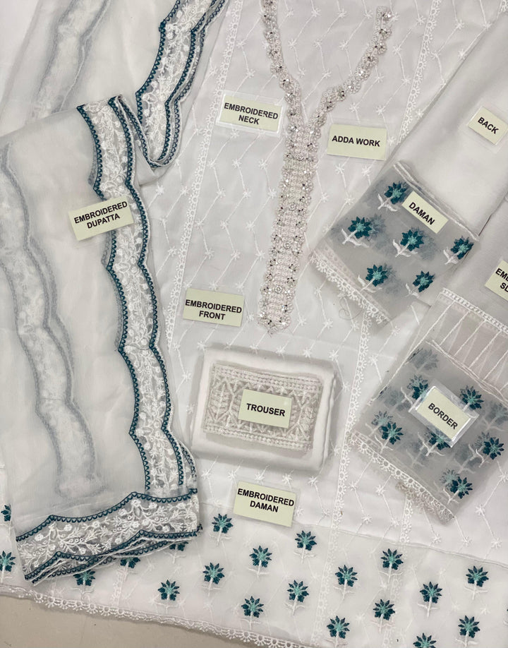 Azure Chiffon Suit-Aarasta