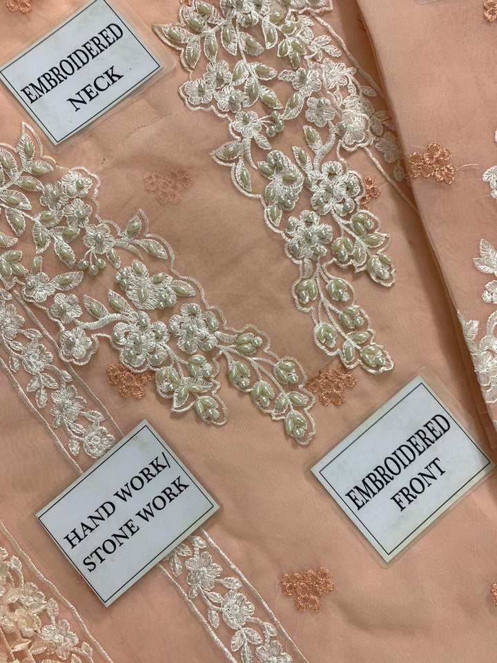 Azure Organza Suit-Aarasta