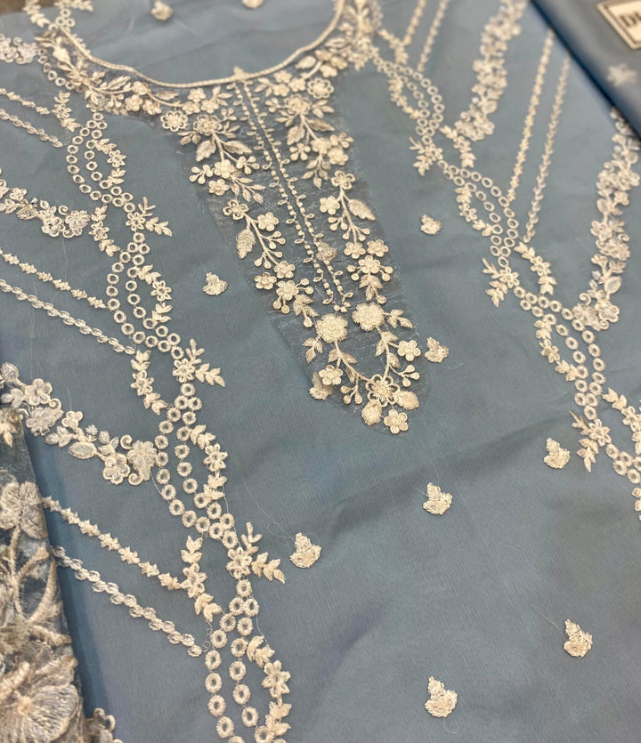 Azure Chiffon Suit-Aarasta