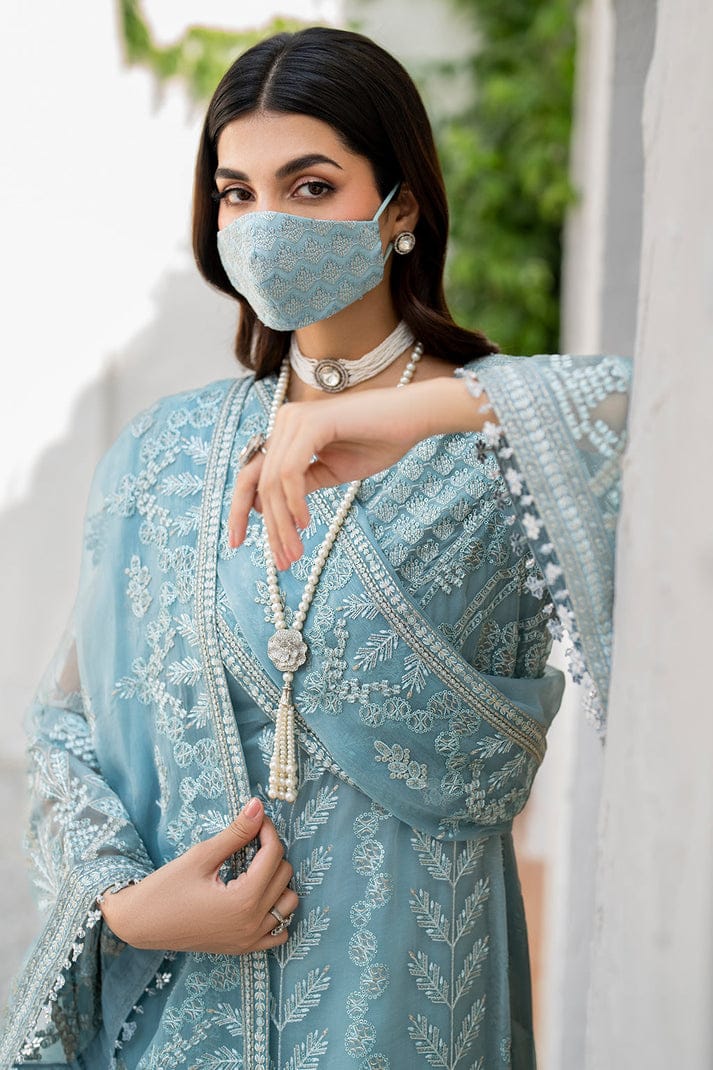 Azure Chiffon Suit-Aarasta