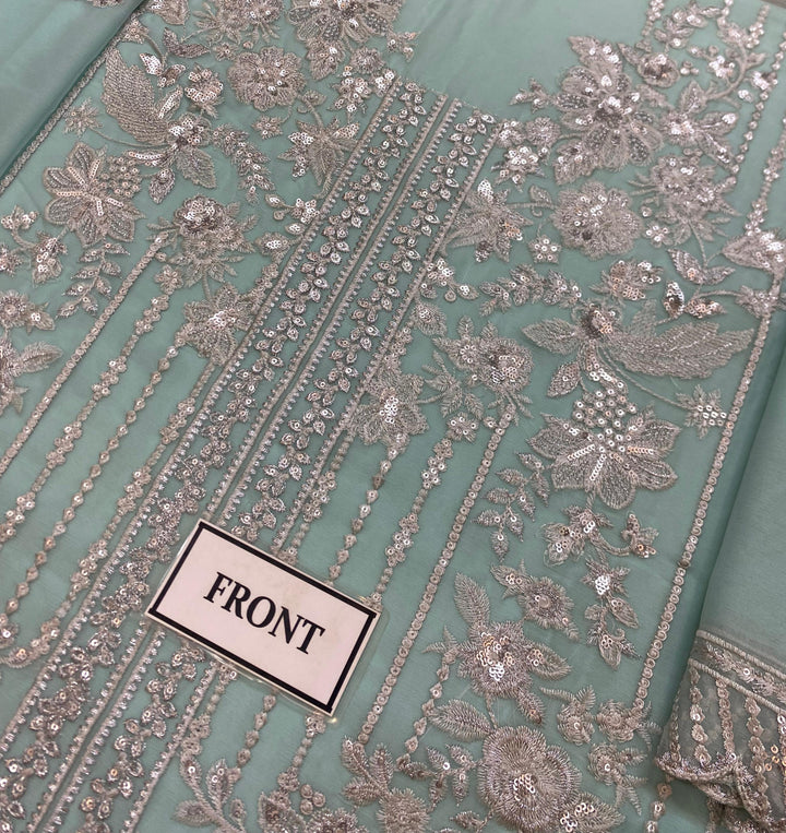 Azure Chiffon Suit-Aarasta