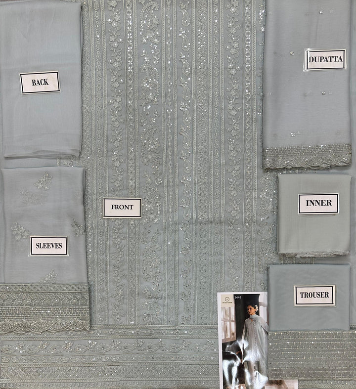 Azure Chiffon Suit-Aarasta