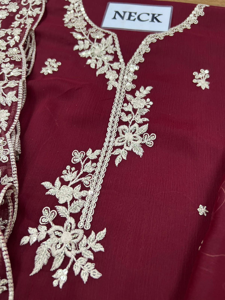 Azure Chiffon Suit-Aarasta