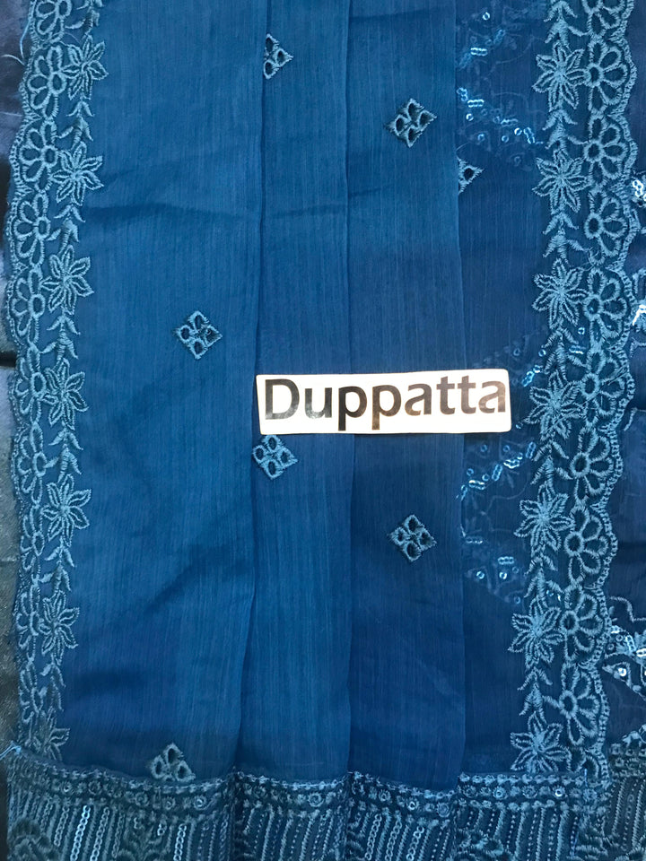 Azure Chiffon Suit-Aarasta