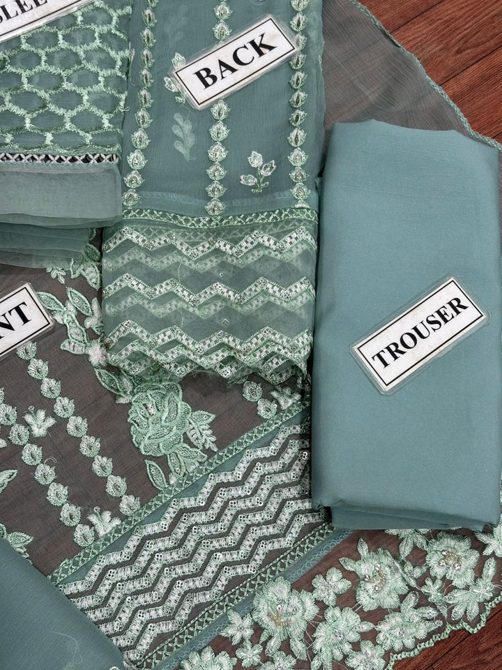 Azure Chiffon Suit-Aarasta