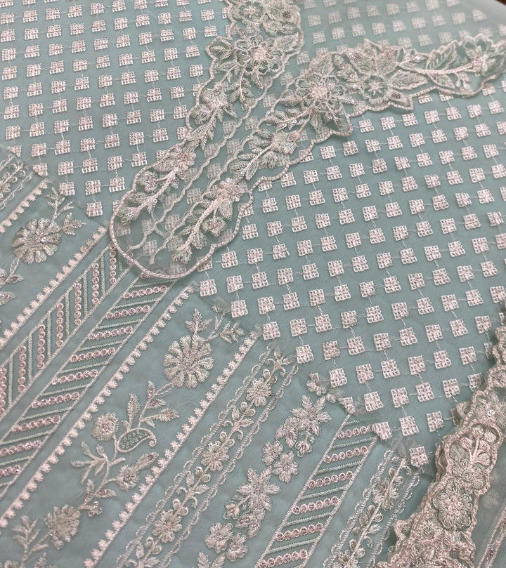 Azure Chiffon Suit-Aarasta