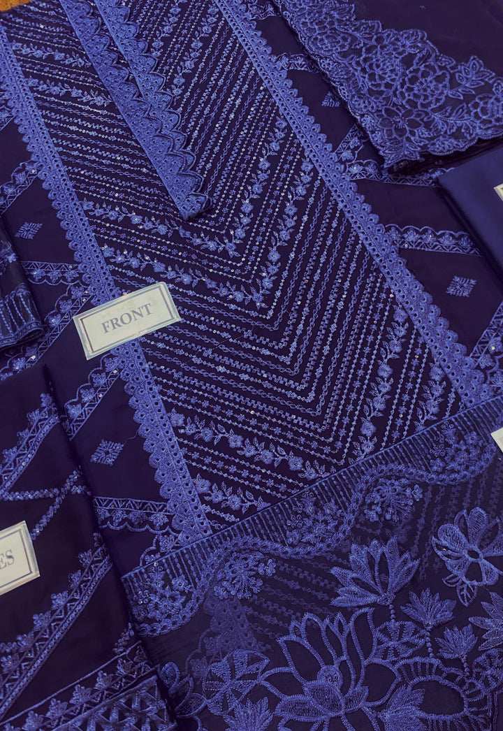 Azure Chiffon Suit-Aarasta