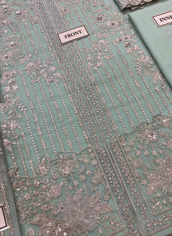 Azure Chiffon Suit-Aarasta