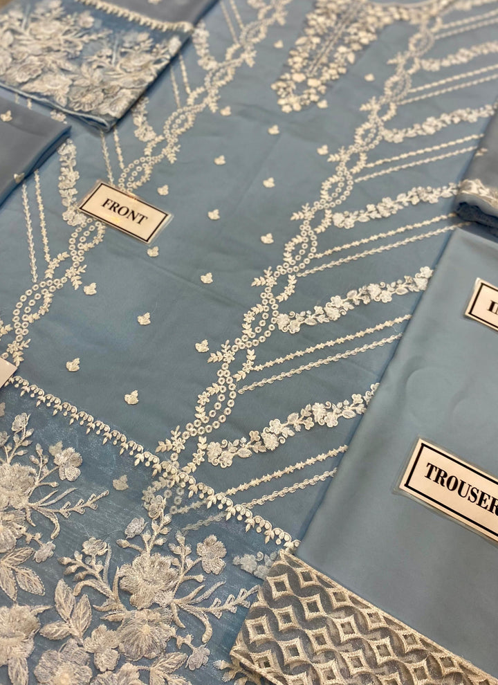 Azure Chiffon Suit-Aarasta