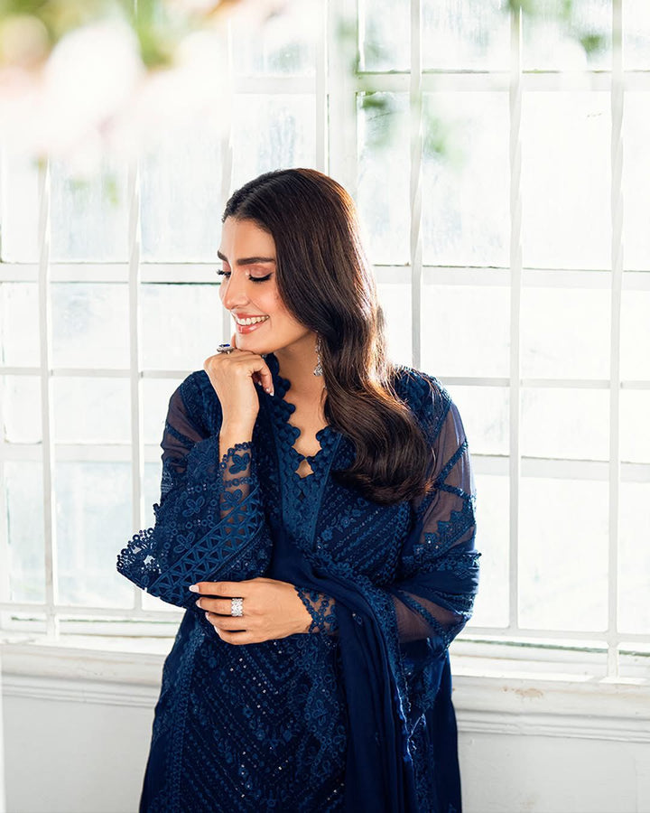 Azure Chiffon Suit-Aarasta