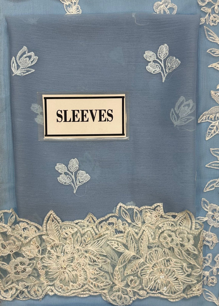 Azure Organza Suit-Aarasta