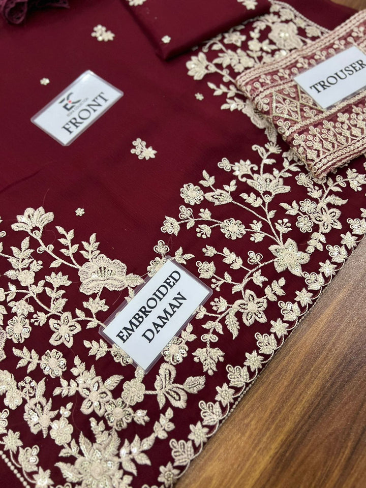 Azure Chiffon Suit-Aarasta