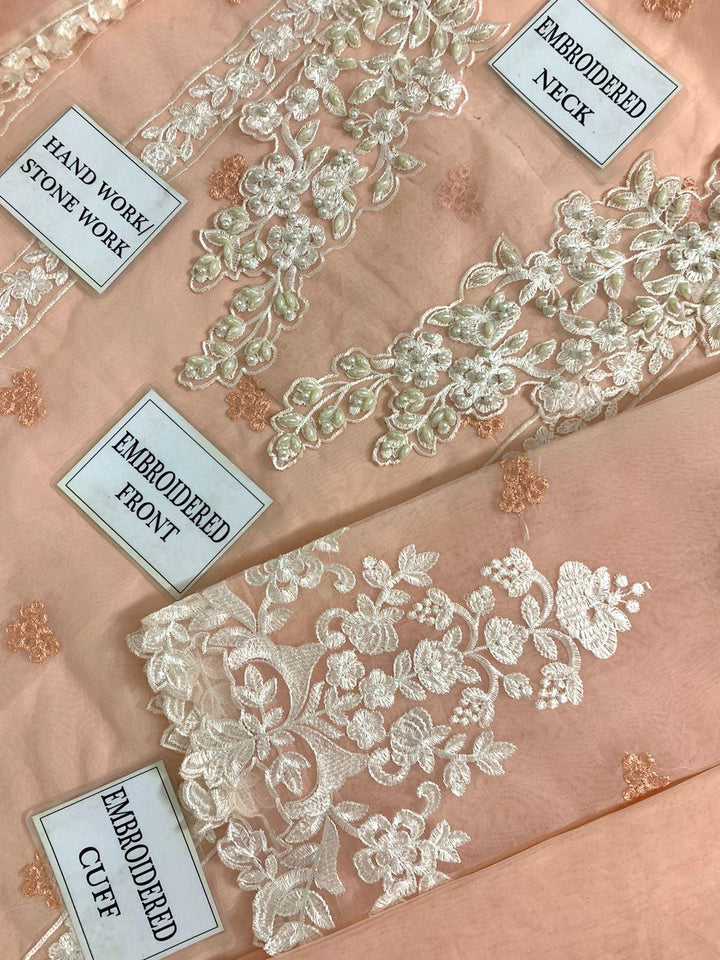 Azure Organza Suit-Aarasta