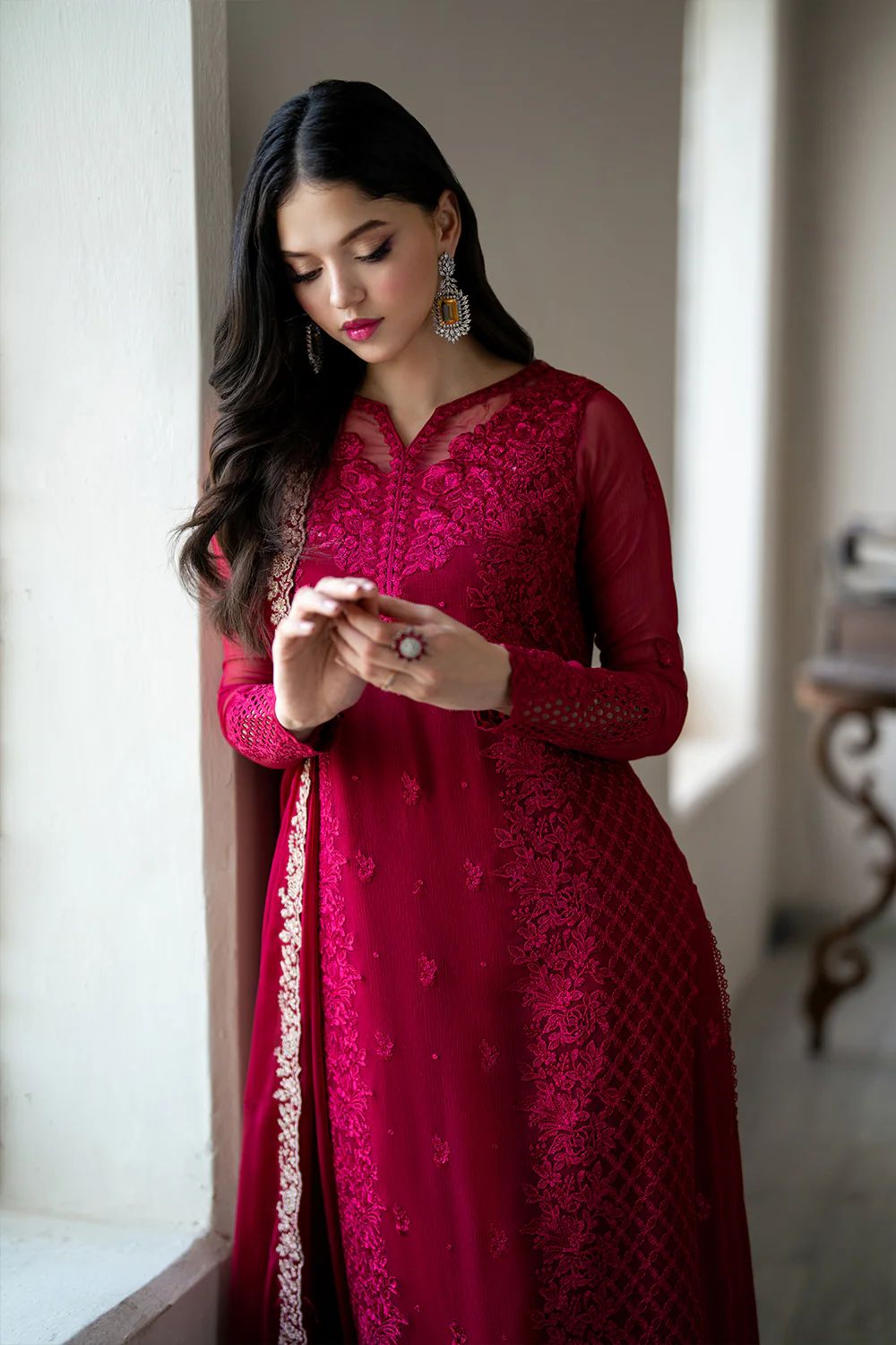 Azure Chiffon Suit-Aarasta