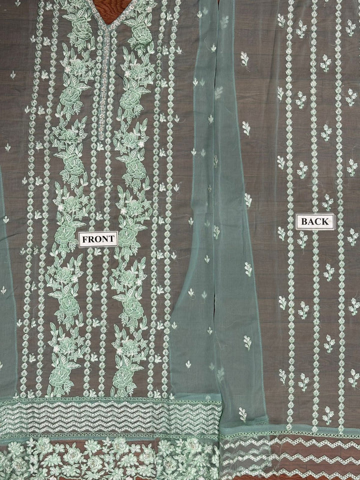 Azure Chiffon Suit-Aarasta