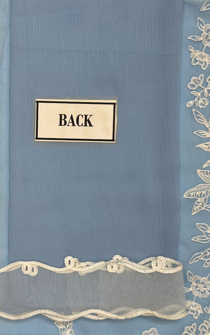 Azure Organza Suit-Aarasta