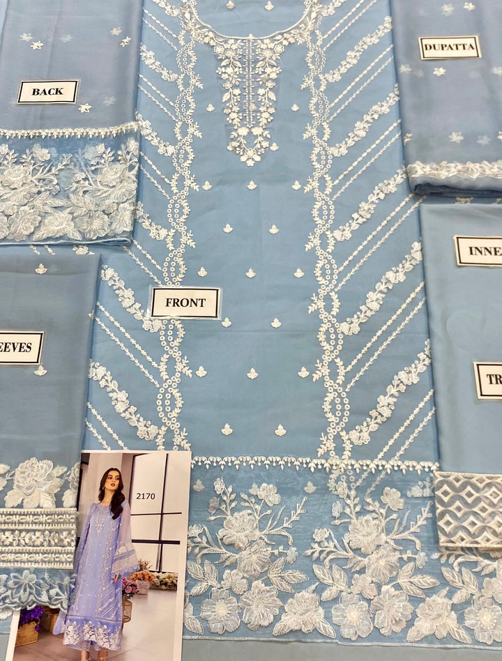 Azure Chiffon Suit-Aarasta