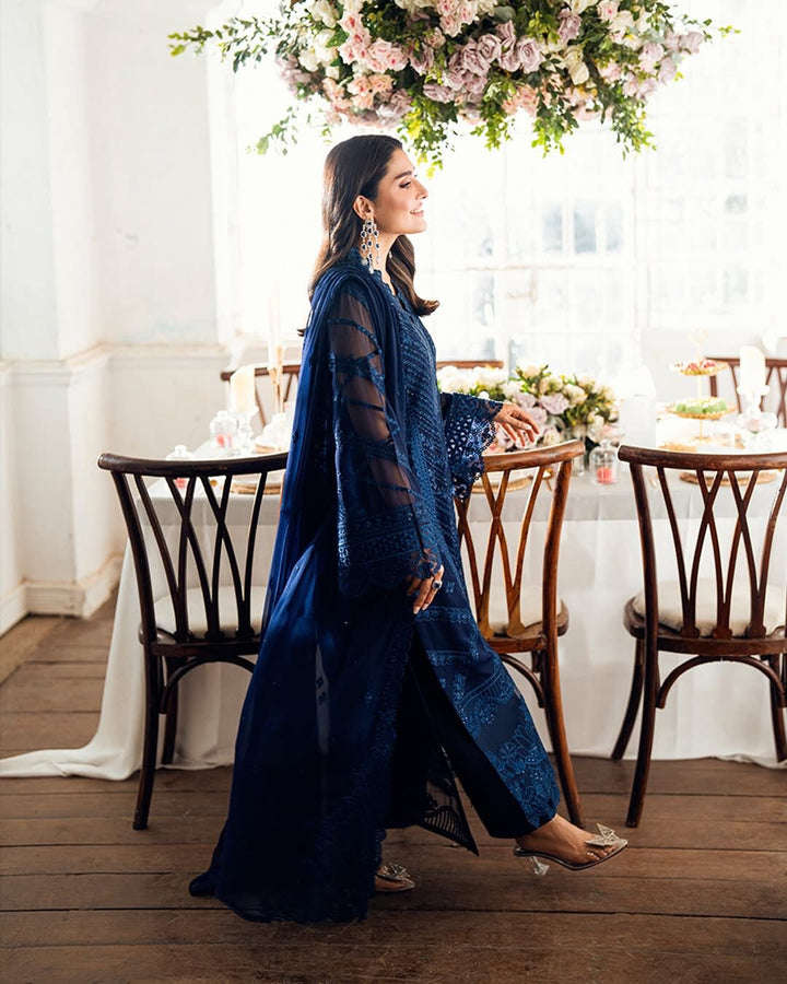 Azure Chiffon Suit-Aarasta