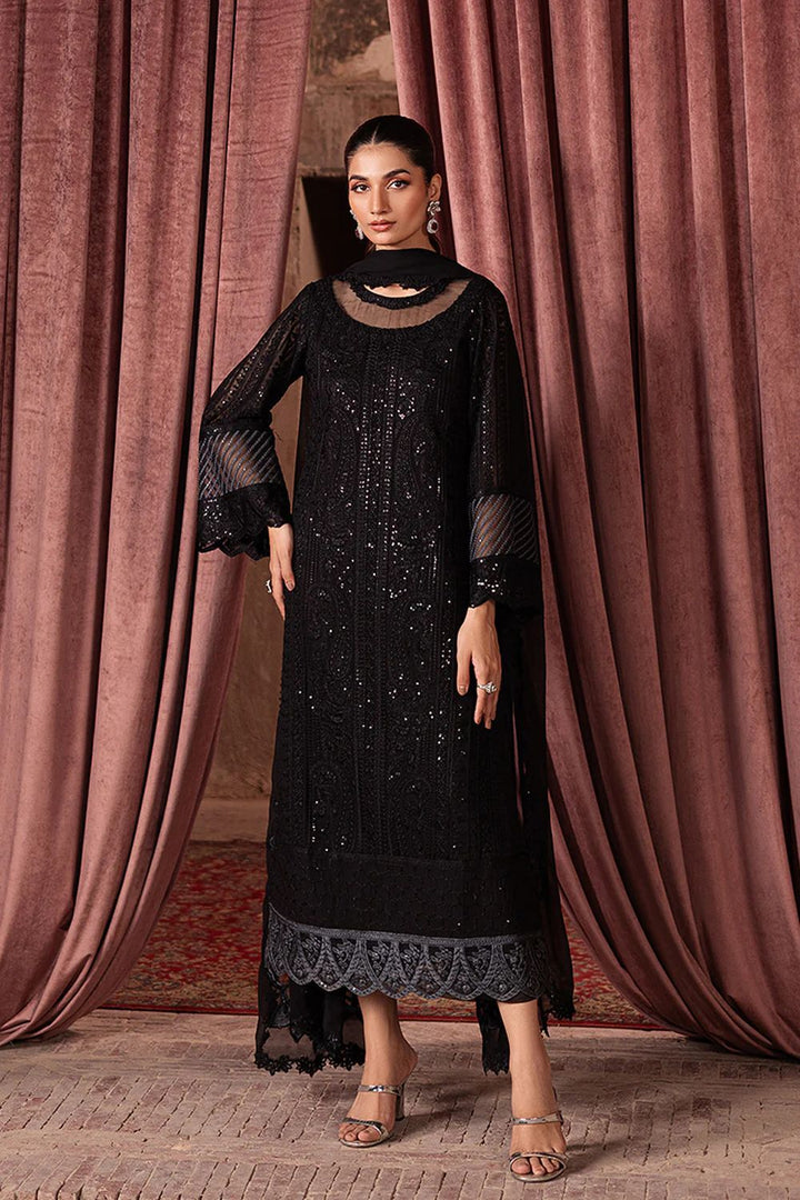 Azure Chiffon Suit-Black-Chiffon-Aarasta