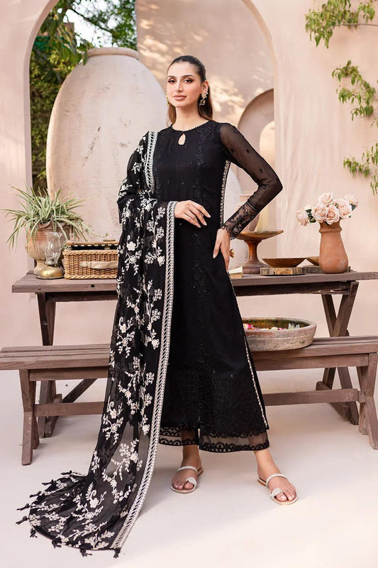 Azure Chiffon Suit-Black-Chiffon-Aarasta