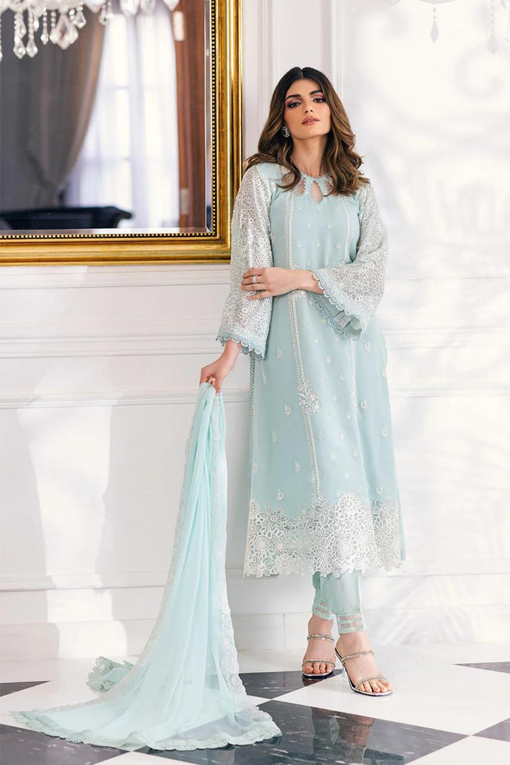 Azure Chiffon Suit-Ferozi-Chiffon-Aarasta