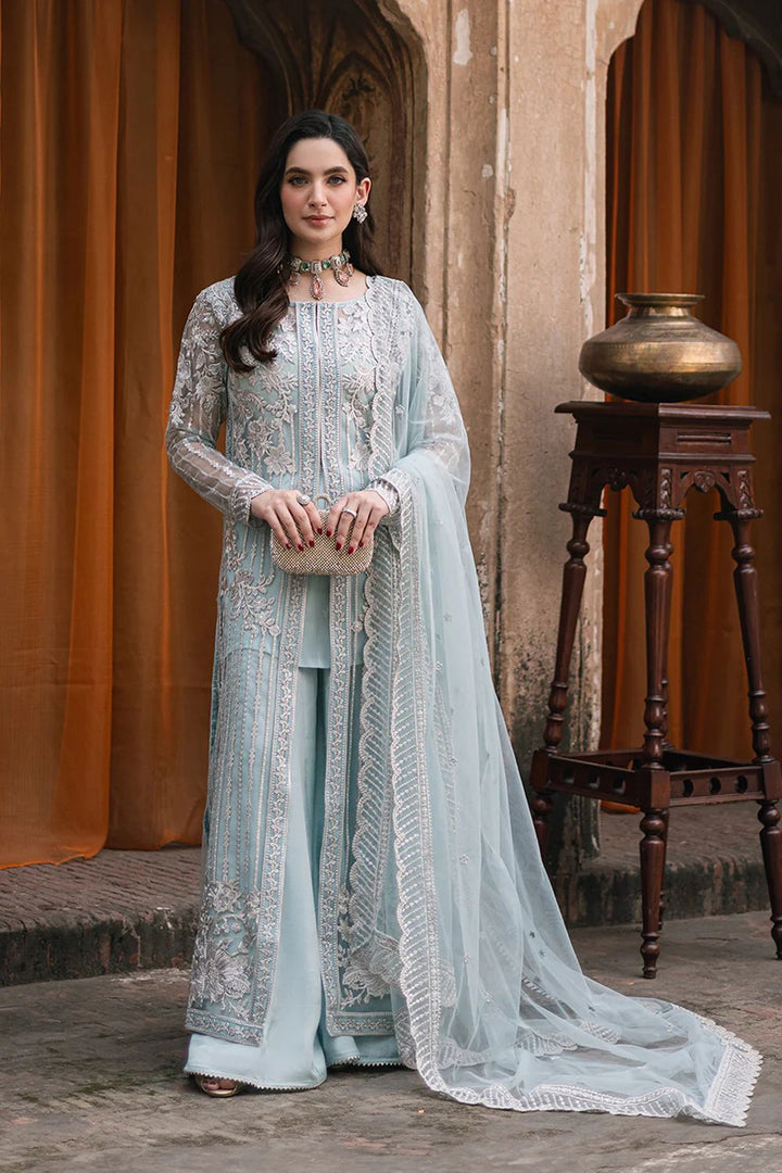 Azure Chiffon Suit-Ferozi-Chiffon-Aarasta